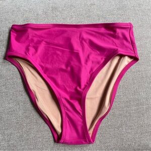 NWT J. Crew High Leg High Waisted Pink Lined Bikini Bottom Beach Pool Vacation